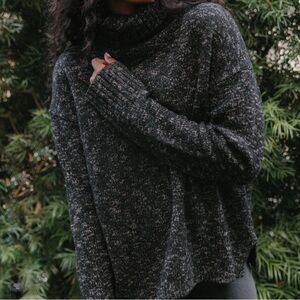 Jenni Kayne Marled Black Turtleneck Sweater